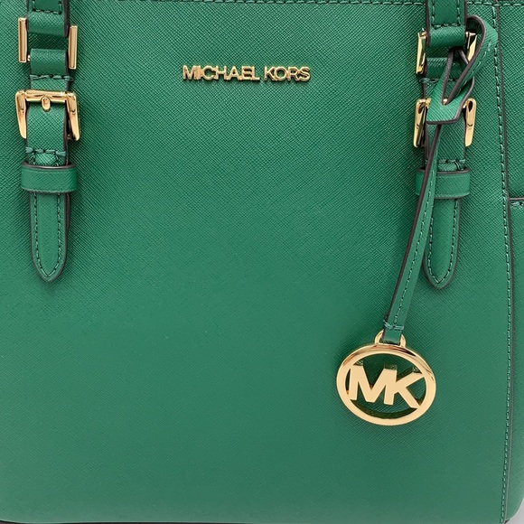 MICHAEL KORS CHARLOTTE LARGE TOP ZIP TOTE PALMETTO GREEN COLOR - Picture 15 of 16